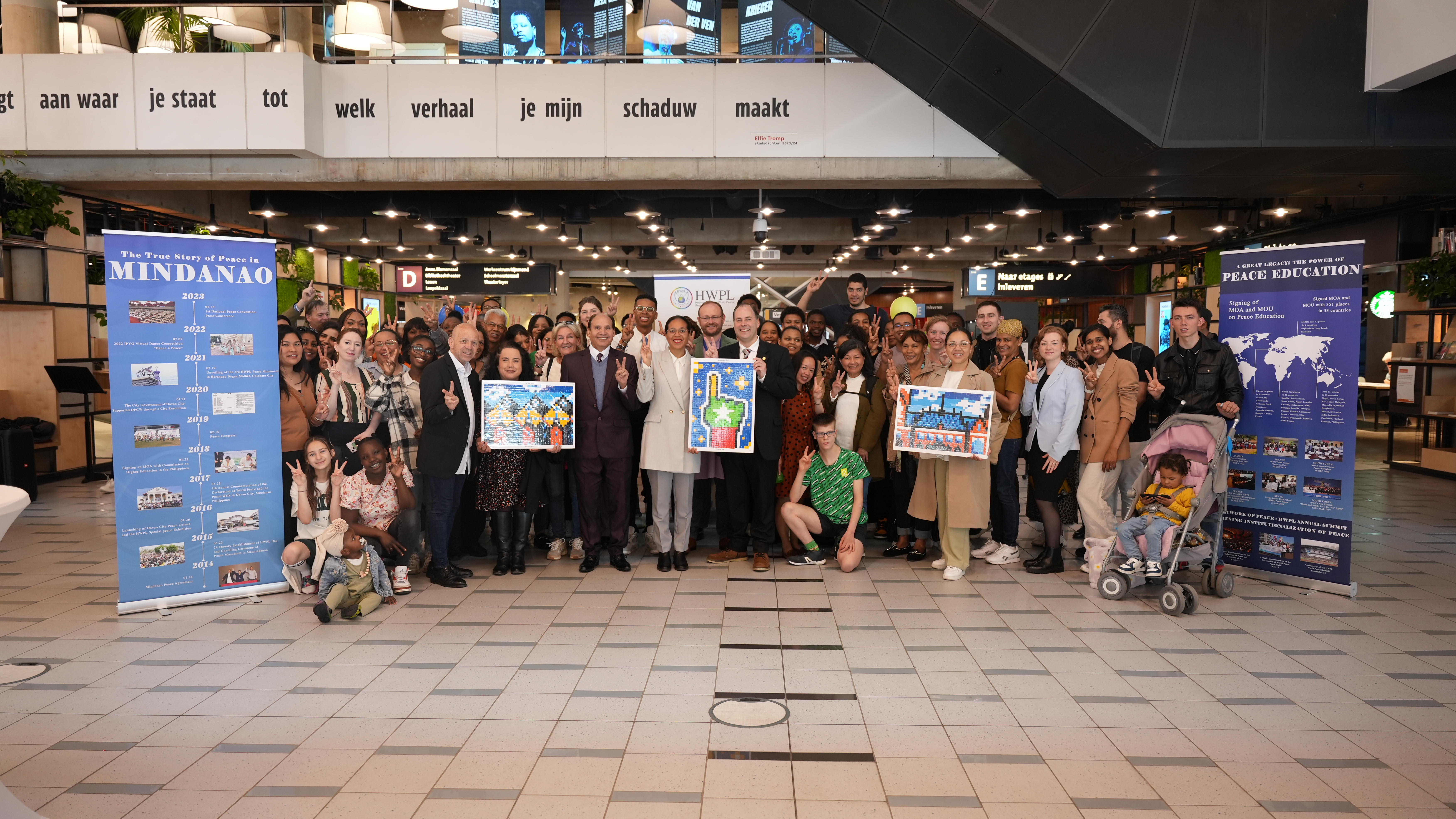 The Paint For Peace Exhibition in the Rotterdam Library